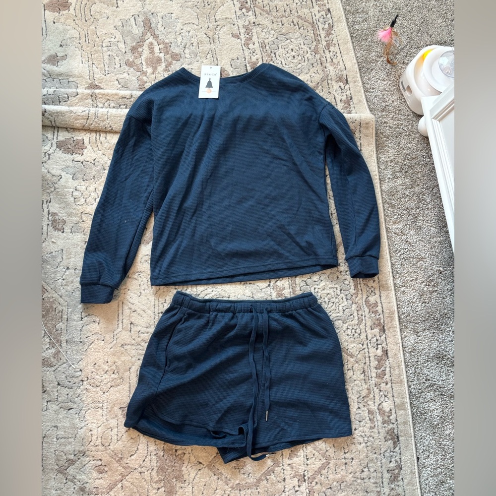 Women's Navy Pajama Set